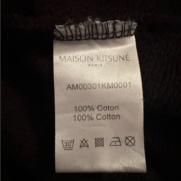 Maison Kitsune Parisien Logo Cotton Jersey Crew Sweatshirt black size M